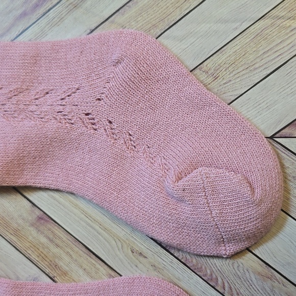 Boho Baby Girl Knee High Blush Pink Trouser Socks Satin Bowknot Ruffle Accessory - Picture 5 of 5